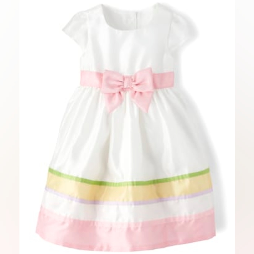 NWT Gymboree Short Sleeve Ribbon Striped Dress, 12-18 Months